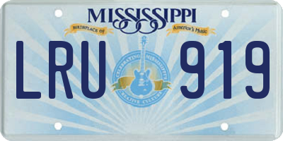 MS license plate LRU919