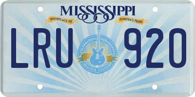 MS license plate LRU920