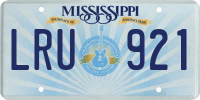 MS license plate LRU921