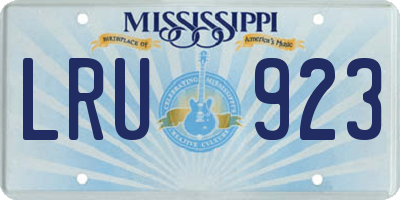 MS license plate LRU923