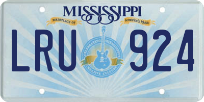 MS license plate LRU924