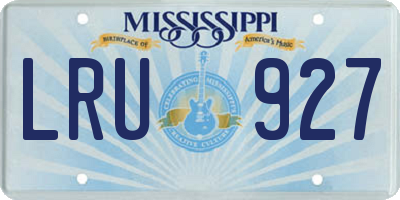 MS license plate LRU927