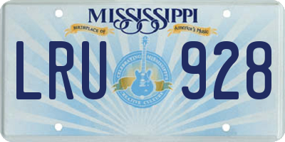 MS license plate LRU928
