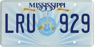 MS license plate LRU929