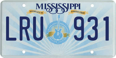 MS license plate LRU931