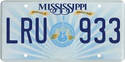 MS license plate LRU933