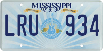 MS license plate LRU934