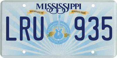 MS license plate LRU935