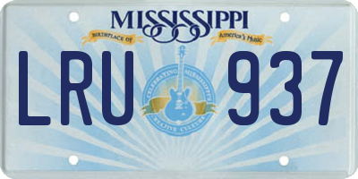 MS license plate LRU937