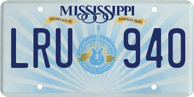 MS license plate LRU940