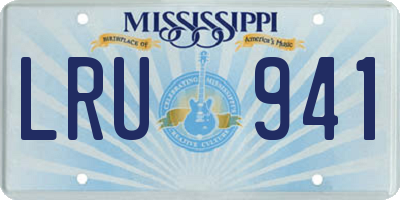 MS license plate LRU941