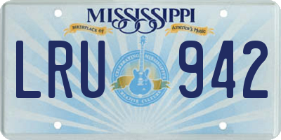 MS license plate LRU942