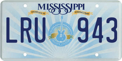 MS license plate LRU943