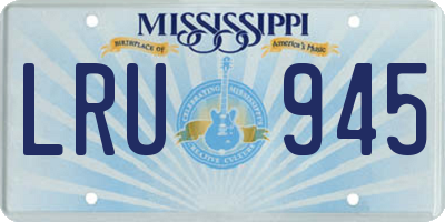 MS license plate LRU945