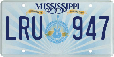 MS license plate LRU947