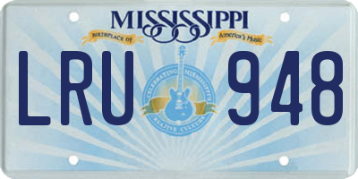 MS license plate LRU948