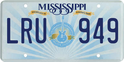 MS license plate LRU949