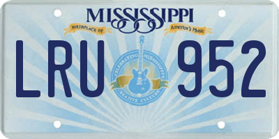 MS license plate LRU952