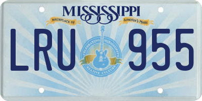MS license plate LRU955