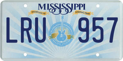 MS license plate LRU957