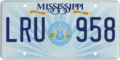 MS license plate LRU958
