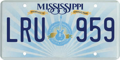 MS license plate LRU959