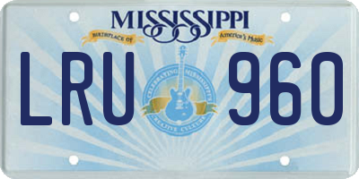 MS license plate LRU960