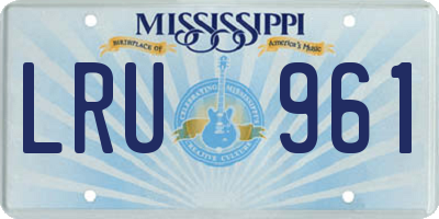 MS license plate LRU961