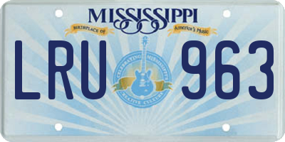 MS license plate LRU963