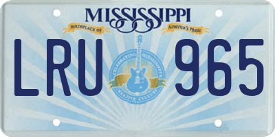 MS license plate LRU965