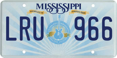 MS license plate LRU966