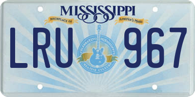 MS license plate LRU967