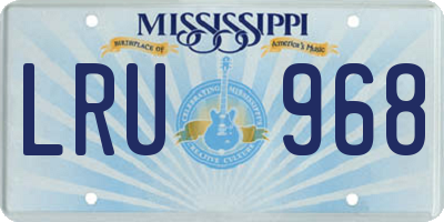 MS license plate LRU968