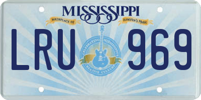 MS license plate LRU969