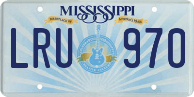 MS license plate LRU970