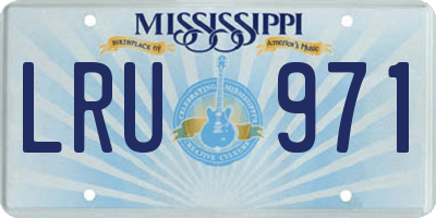 MS license plate LRU971