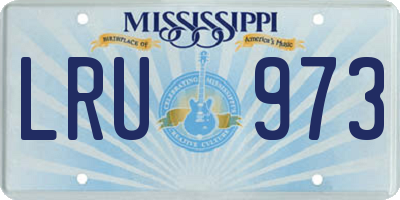 MS license plate LRU973