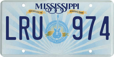 MS license plate LRU974