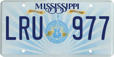 MS license plate LRU977