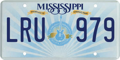 MS license plate LRU979