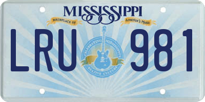 MS license plate LRU981