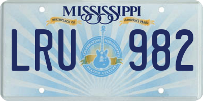 MS license plate LRU982
