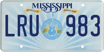 MS license plate LRU983