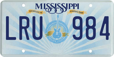 MS license plate LRU984