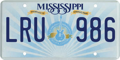 MS license plate LRU986
