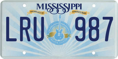 MS license plate LRU987