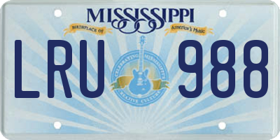 MS license plate LRU988