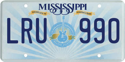 MS license plate LRU990