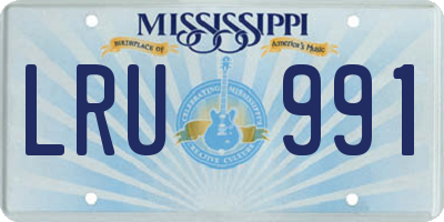MS license plate LRU991