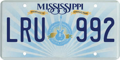 MS license plate LRU992